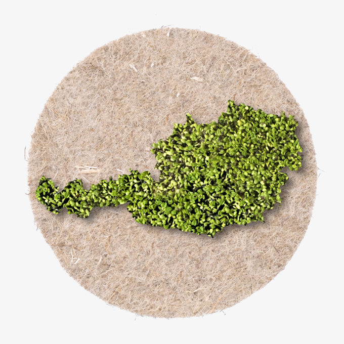 Austria country shape made with cress