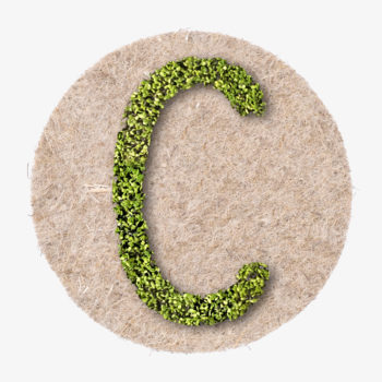 green letter with plants