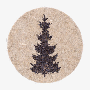 christmas-tree made with plant seeds which start to grow when you water them