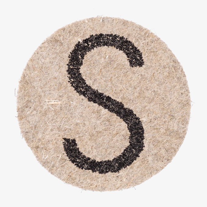 S Designbuchstabe zum wachsen lassen. Design to grow. plantable letter S